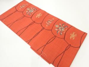 未使用品　花唐草模様織出し名古屋帯